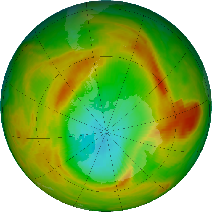 Antarctic ozone map for 09 November 1979